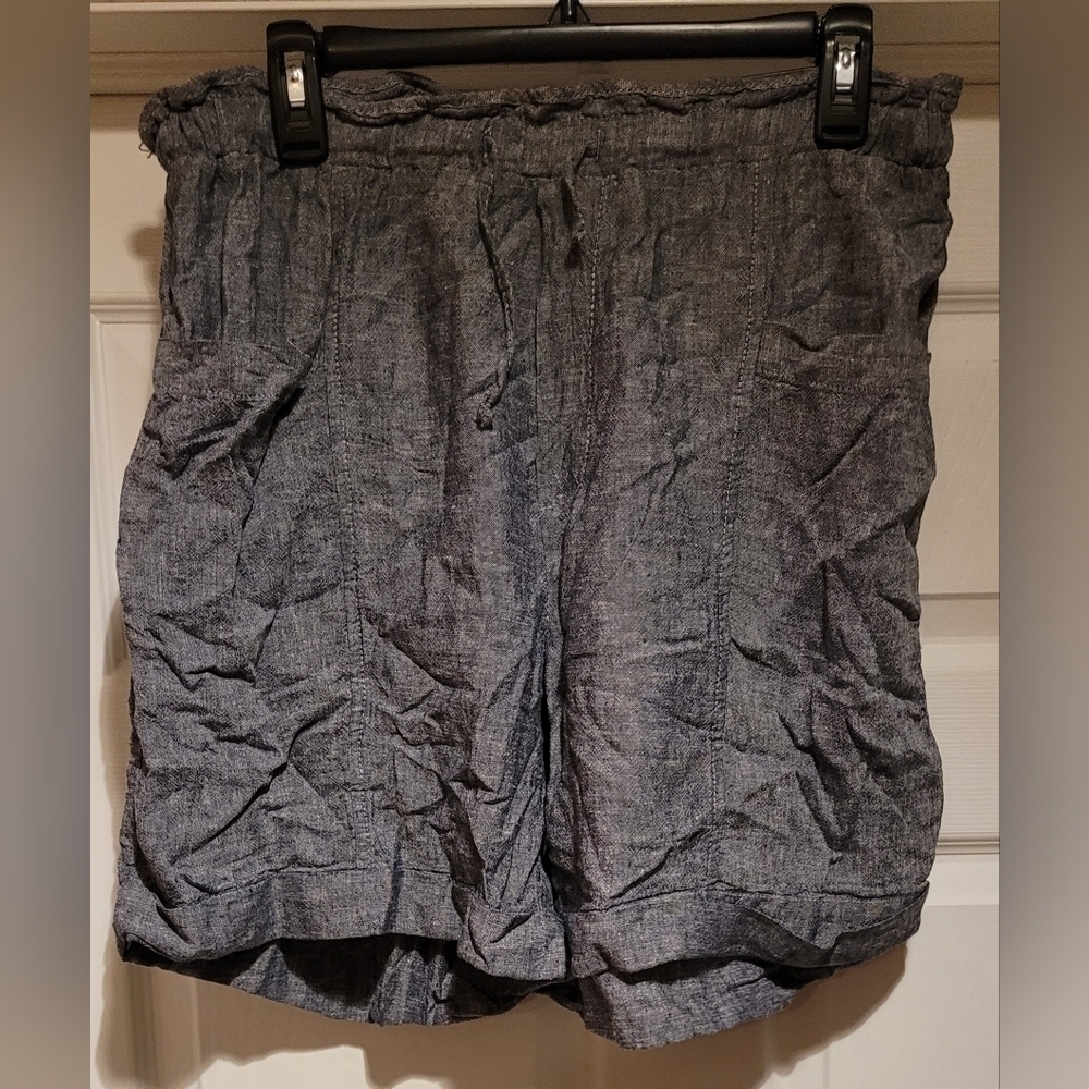 Zac & Rachel NWT $50 Women's 55% Linen Shorts Color Navy Blazer Size Large NEW!